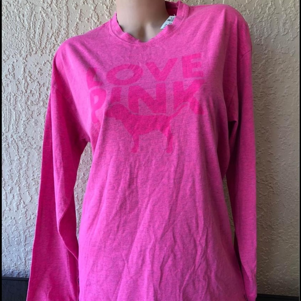 NWT VICTORIA’S SECRET PINK CAMPUS HOT PINK TOP SM